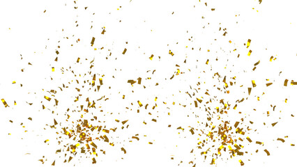 Gold confetti vector background. Falling bright golden festive tinsel