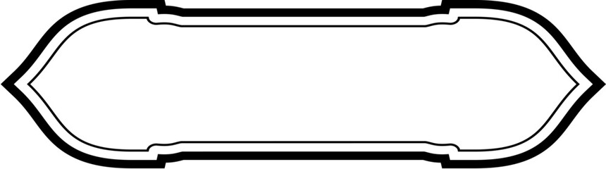 Obraz premium Islamic Label and Name Frame double lines Outline Linear Black Stroke silhouettes Design pictogram symbol visual illustration