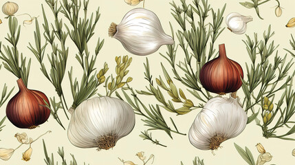 Stylized wallpaper and onion patterns. Created ai generated