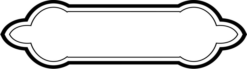Obraz premium Islamic Label and Name Frame double lines Outline Linear Black Stroke silhouettes Design pictogram symbol visual illustration