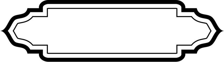 Obraz premium Islamic Label and Name Frame double lines Outline Linear Black Stroke silhouettes Design pictogram symbol visual illustration