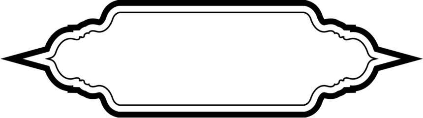 Obraz premium Islamic Label and Name Frame double lines Outline Linear Black Stroke silhouettes Design pictogram symbol visual illustration