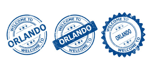 welcome to Orlando blue old stamp sale