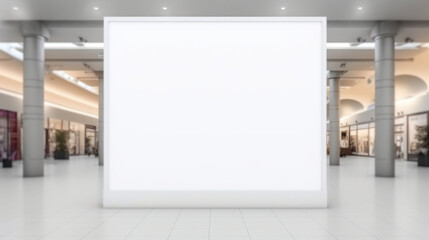 Big billboard mockup in business center or shopping mall