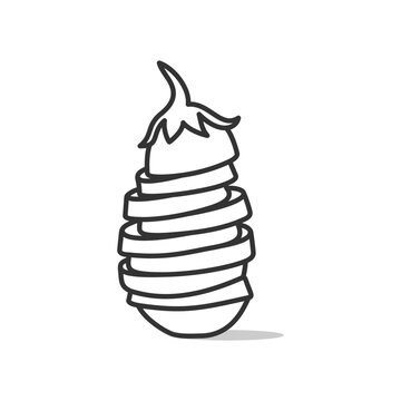 Eggplant vegetable cartoon vector illustration design