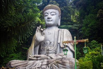 The big buddha statue at Chin Swee Caves Temple in Genting Highlands, Pahang, Malaysia.