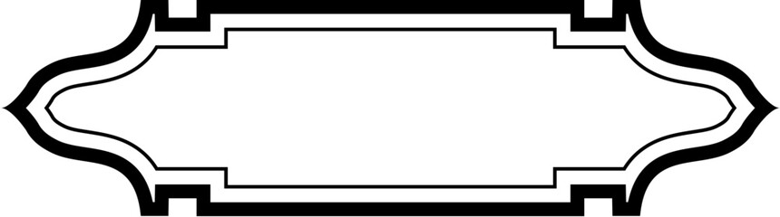 Islamic Label and Name Frame double lines Outline Linear Black Stroke silhouettes Design pictogram symbol visual illustration
