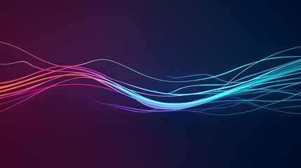Minimalist wallpaper with vivid colored lines on gradient background 