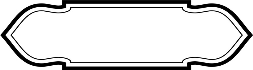 Obraz premium Islamic Label and Name Frame double lines Outline Linear Black Stroke silhouettes Design pictogram symbol visual illustration