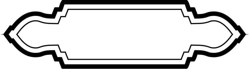 Islamic Label and Name Frame double lines Outline Linear Black Stroke silhouettes Design pictogram symbol visual illustration