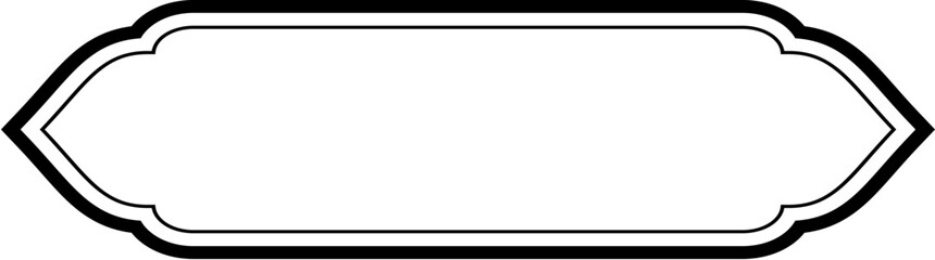 Islamic Label and Name Frame double lines Outline Linear Black Stroke silhouettes Design pictogram symbol visual illustration