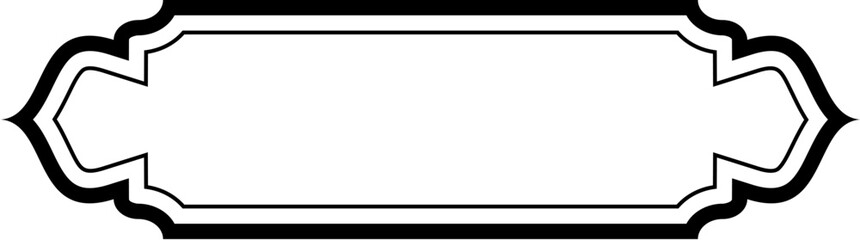 Obraz premium Islamic Label and Name Frame double lines Outline Linear Black Stroke silhouettes Design pictogram symbol visual illustration
