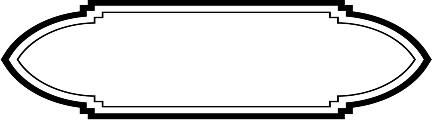 Obraz premium Islamic Label and Name Frame double lines Outline Linear Black Stroke silhouettes Design pictogram symbol visual illustration