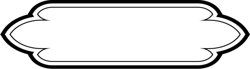 Obraz premium Islamic Label and Name Frame double lines Outline Linear Black Stroke silhouettes Design pictogram symbol visual illustration