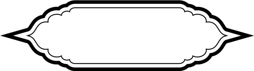 Islamic Label and Name Frame double lines Outline Linear Black Stroke silhouettes Design pictogram symbol visual illustration