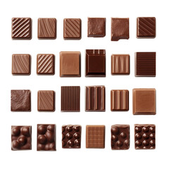 A pieces of Chocolate bar isolated on transparent background