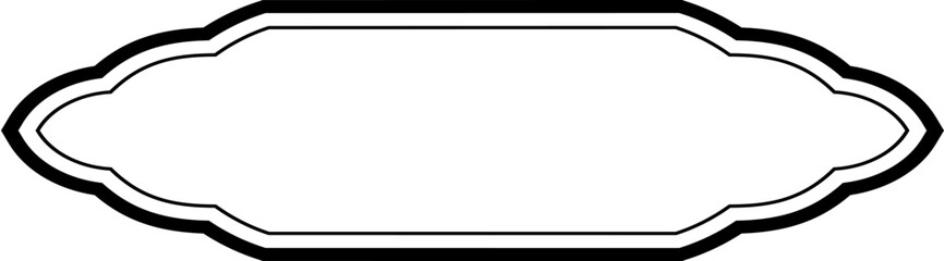 Islamic Label and Name Frame double lines Outline Linear Black Stroke silhouettes Design pictogram symbol visual illustration