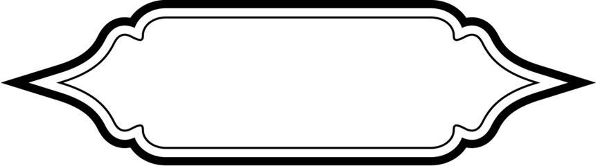 Islamic Label and Name Frame double lines Outline Linear Black Stroke silhouettes Design pictogram symbol visual illustration