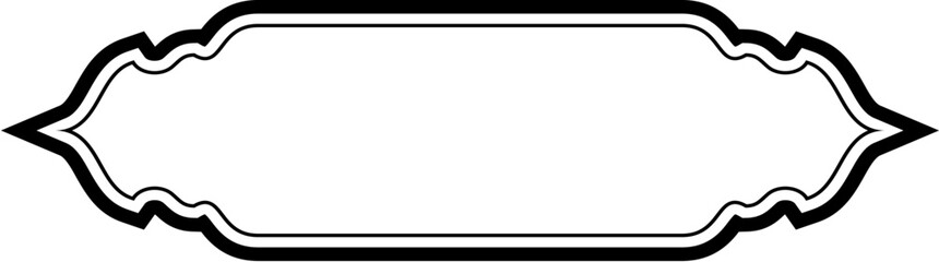Obraz premium Islamic Label and Name Frame double lines Outline Linear Black Stroke silhouettes Design pictogram symbol visual illustration