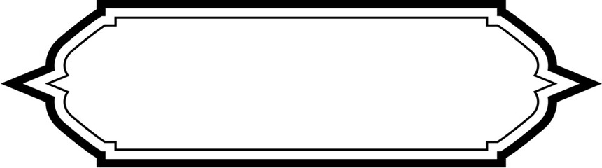Obraz premium Islamic Label and Name Frame double lines Outline Linear Black Stroke silhouettes Design pictogram symbol visual illustration