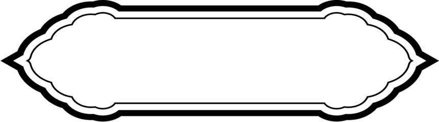 Islamic Label and Name Frame double lines Outline Linear Black Stroke silhouettes Design pictogram symbol visual illustration