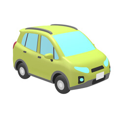 自動車のイラスト素材　デフォルメ　SUV風コンパクトカー　シャトルーズ　ルーフレール有（1_c）