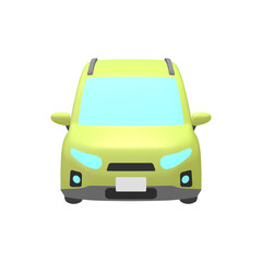 自動車のイラスト素材　デフォルメ　SUV風コンパクトカー　シャトルーズ　ルーフレール有（1_b）