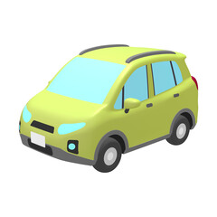 自動車のイラスト素材　デフォルメ　SUV風コンパクトカー　シャトルーズ　ルーフレール有（1_a）