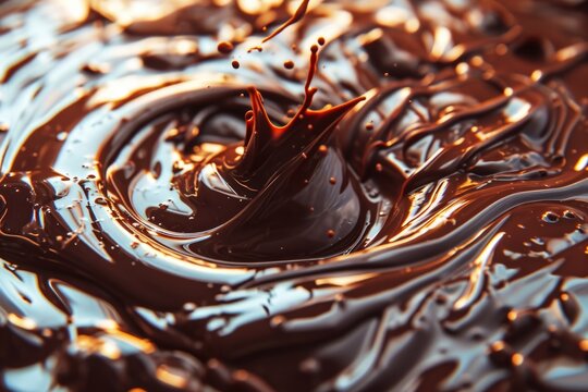 Silky Chocolate Swirl Background: Clean, Detailed Melted Cocoa Mass