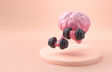Isolated Brain Strength. 3D Illustration