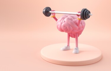 Isolated Brain Strength. 3D Illustration