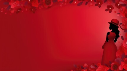 Fototapeta premium Happy Women's Day March 8 on a red background. space for text.