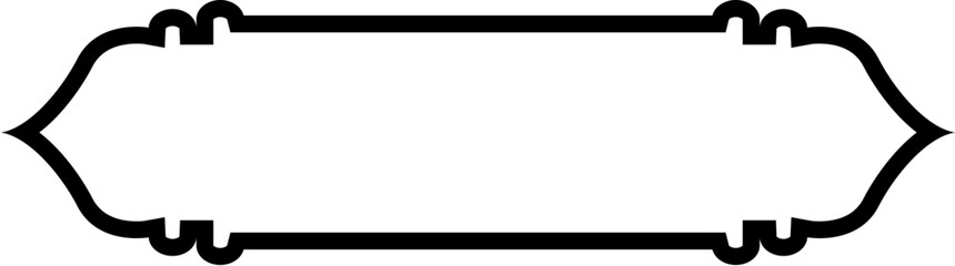Obraz premium Islamic Label and Name Frame Bold Line Outline Linear Black Stroke silhouettes Design pictogram symbol visual illustration