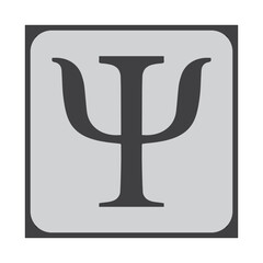 Greek Symbol Psi, Vector Image Illustration isolated on White Background	