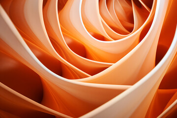 Caramel Whirlpool: Warm Tonal Abstract Design. Horizontal illustration