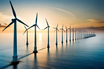 wind turbines in the sea