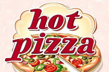 pizza drawing, Italian cuisine, drawing for pizzeria, illustration for cafe, illustration for restaurant, menu item