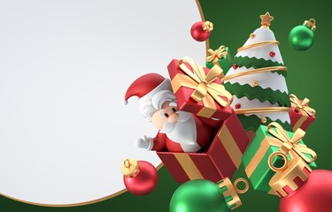 Isolated Christmas Sign. 3D Illustration