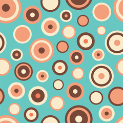 70s mid century geometric retro circles seamless pattern wallpaper background
