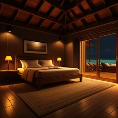 wooden villa by the beach