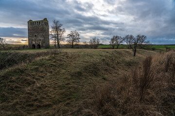 Ruin Nordhusen Hundisburg one of 88 buildings on the Romanesque Road, which is more than 1000 km long in Saxony-Anhalt