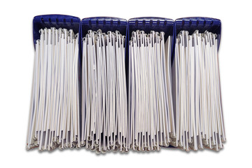 Documents in files on white background