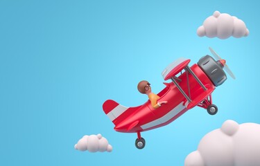 Isolated Small Plane. 3D Illustration © Roverto