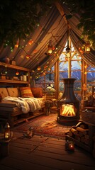 Obraz na płótnie Canvas Cozy cabin in the woods