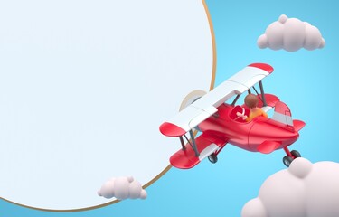 Isolated Small Plane. 3D Illustration © Roverto