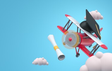Isolated Small Plane. 3D Illustration