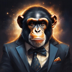Monkey with elegant suit.