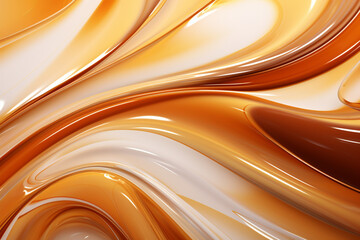 Lustrous Caramel Swirls Captured in Fluid and Glossy Elegance 