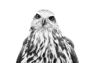 juvenile great black hawk beautiful bird of prey close-up portrait in Costa Rica