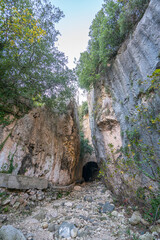 The amazing vievs of Vespasianus Titus Tunnel is an ancient water tunnel built for the city of Seleucia Pieria, the port of Antioch (modern Antakya), Turkey